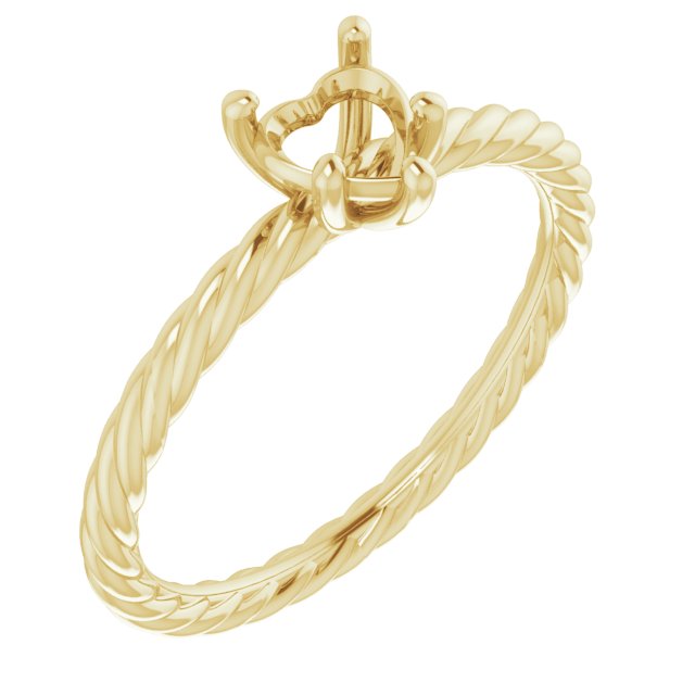 Solitaire Rope Engagement Ring