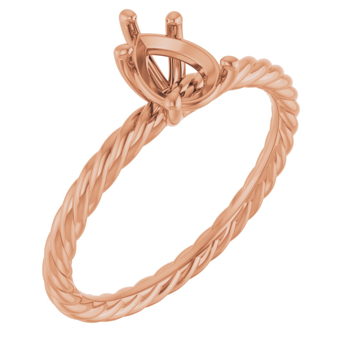 Solitaire Rope Engagement Ring