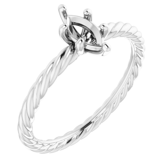 Solitaire Rope Engagement Ring