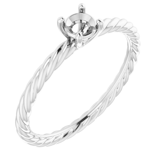 Solitaire Rope Engagement Ring