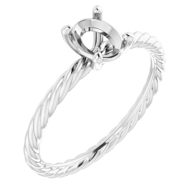 Solitaire Rope Engagement Ring