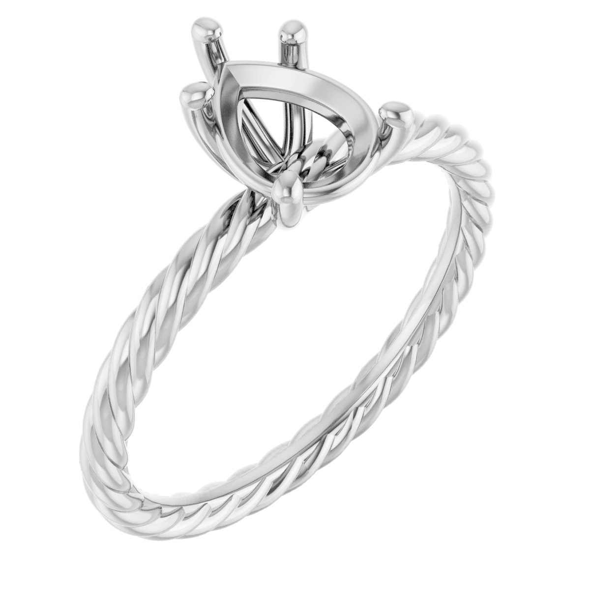 Solitaire Rope Engagement Ring