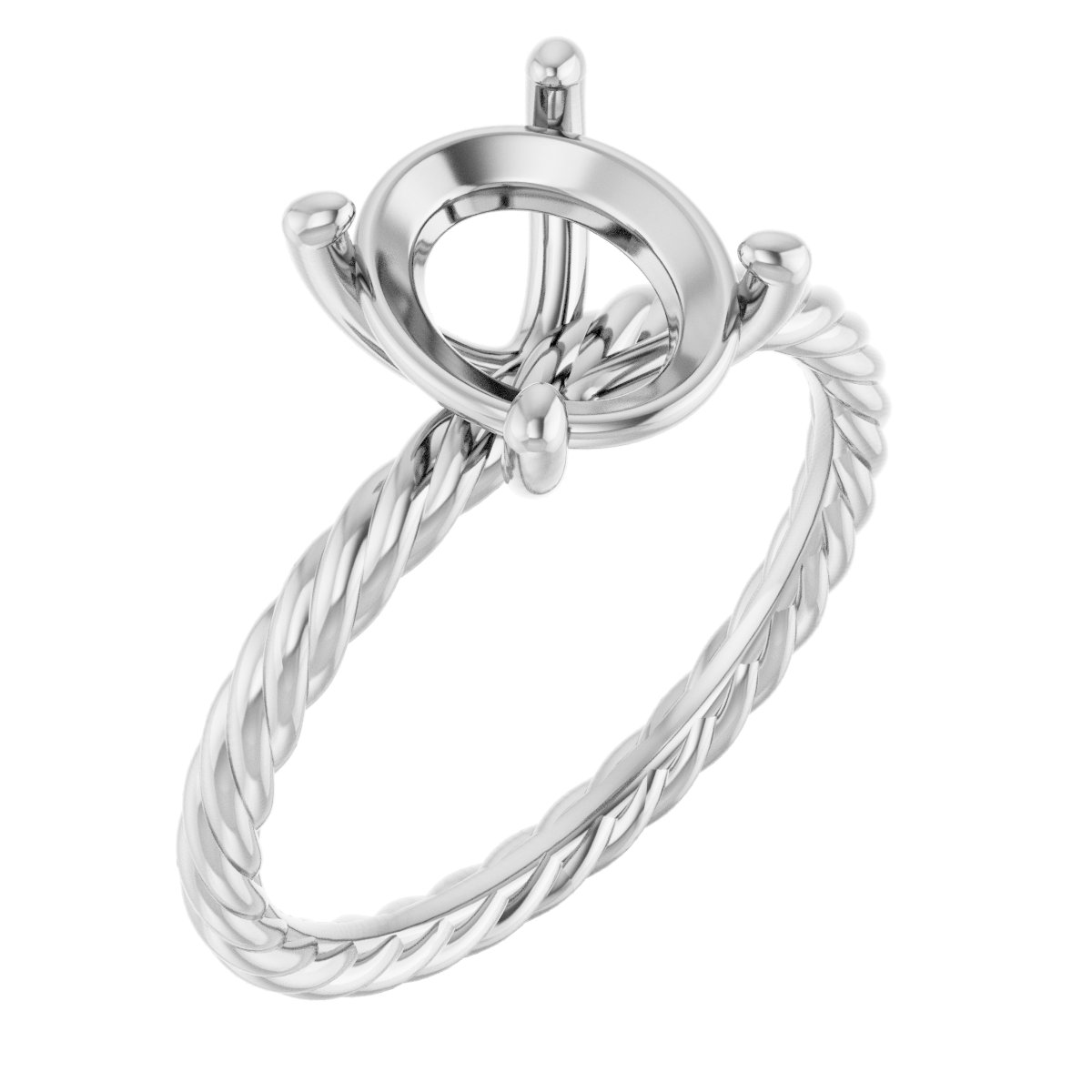 Solitaire Rope Engagement Ring