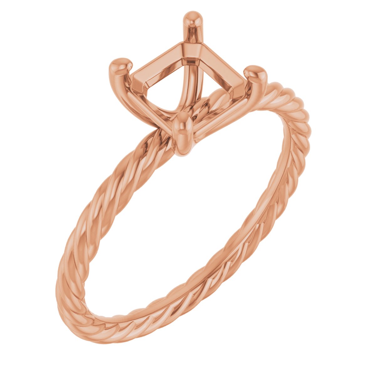 Solitaire Rope Engagement Ring