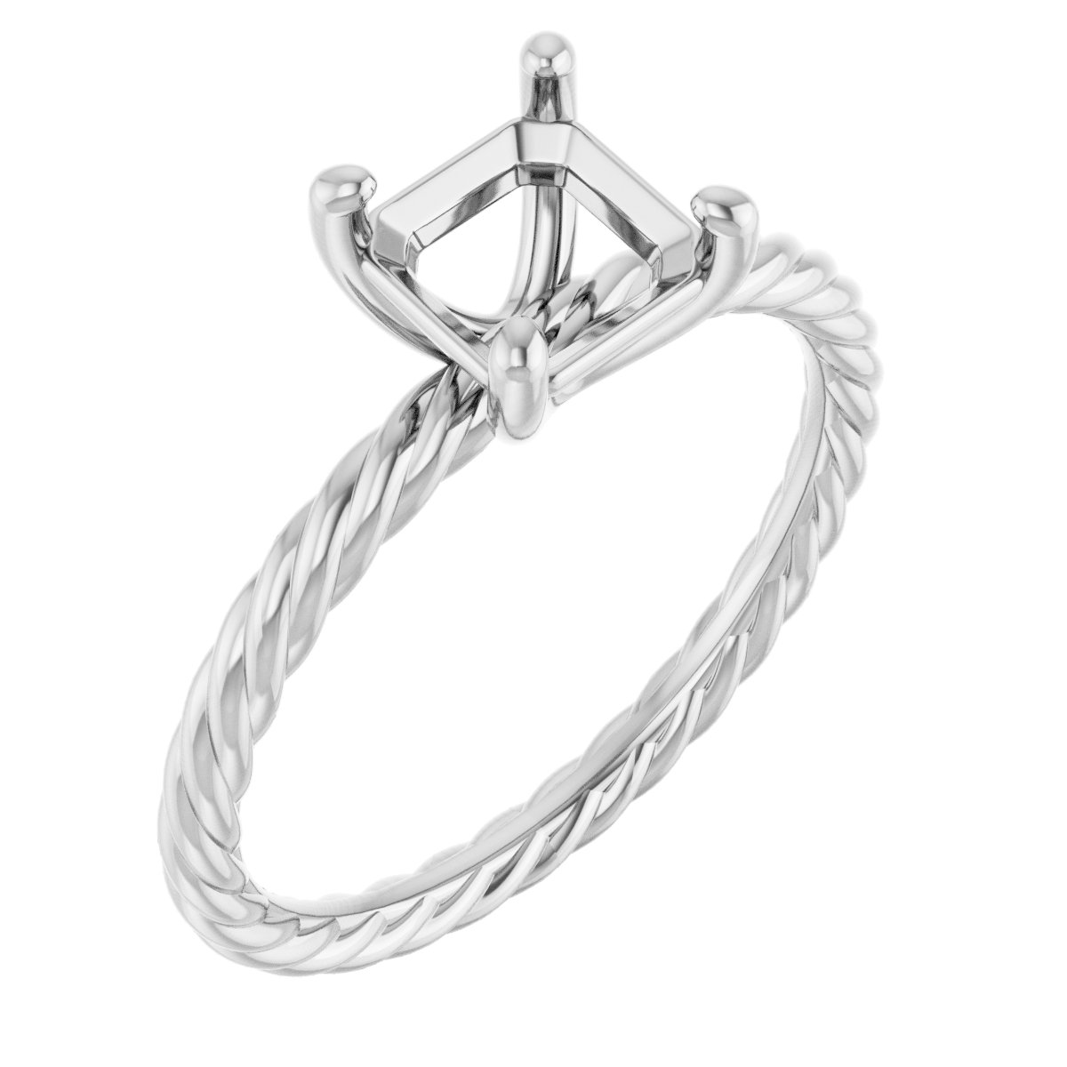 Solitaire Rope Engagement Ring