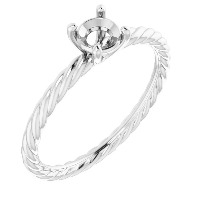 Solitaire Rope Engagement Ring