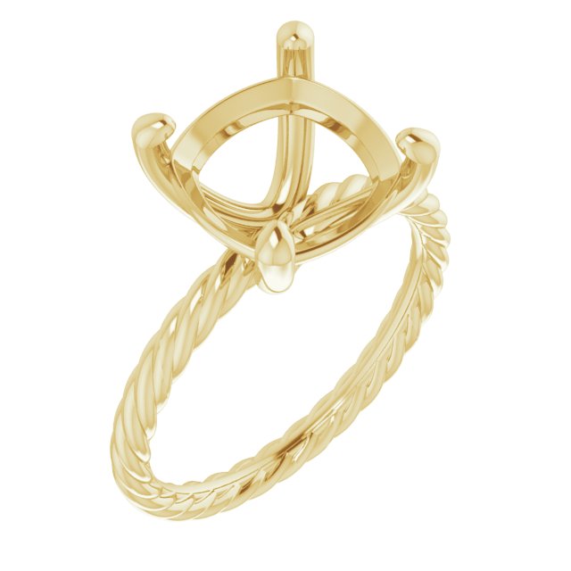 Solitaire Rope Engagement Ring