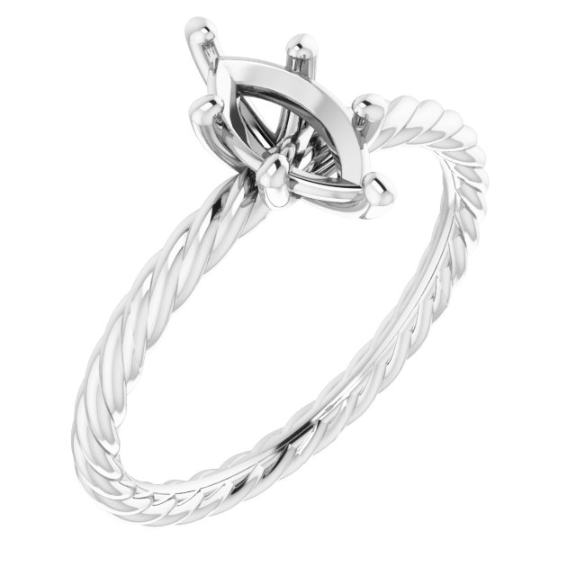 Solitaire Rope Engagement Ring