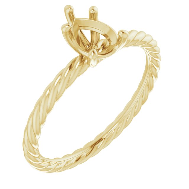 Solitaire Rope Engagement Ring