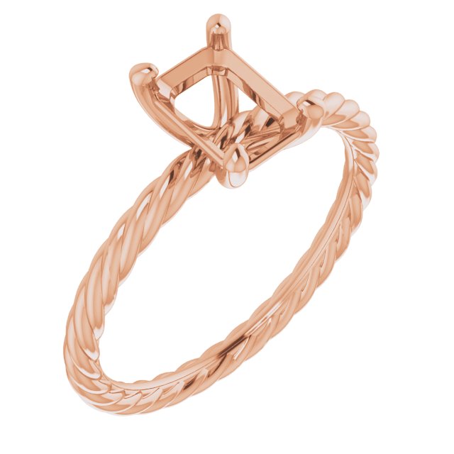 Solitaire Rope Engagement Ring