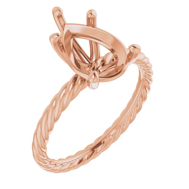 Solitaire Rope Engagement Ring