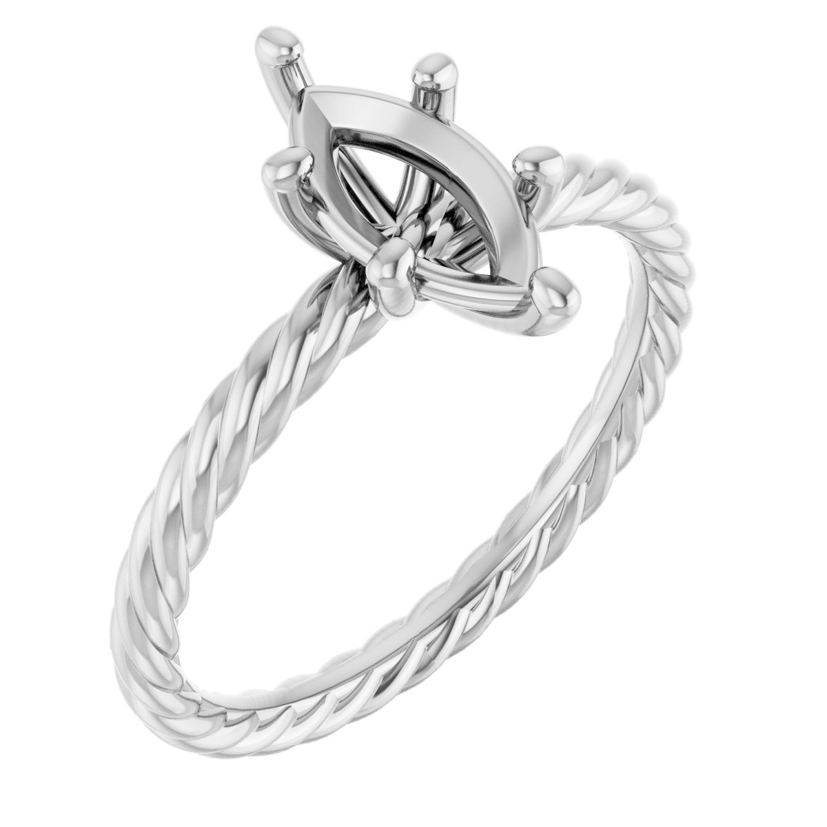 Solitaire Rope Engagement Ring