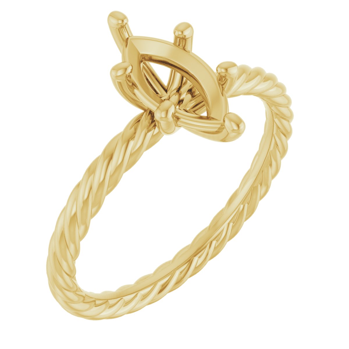 Solitaire Rope Engagement Ring