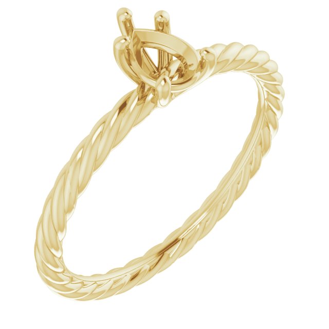 Solitaire Rope Engagement Ring