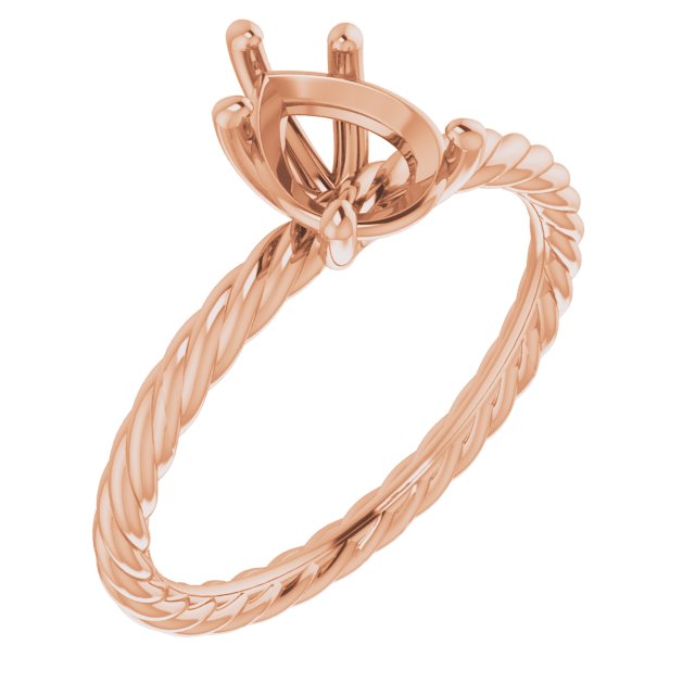 Solitaire Rope Engagement Ring
