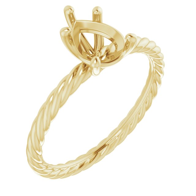 Solitaire Rope Engagement Ring