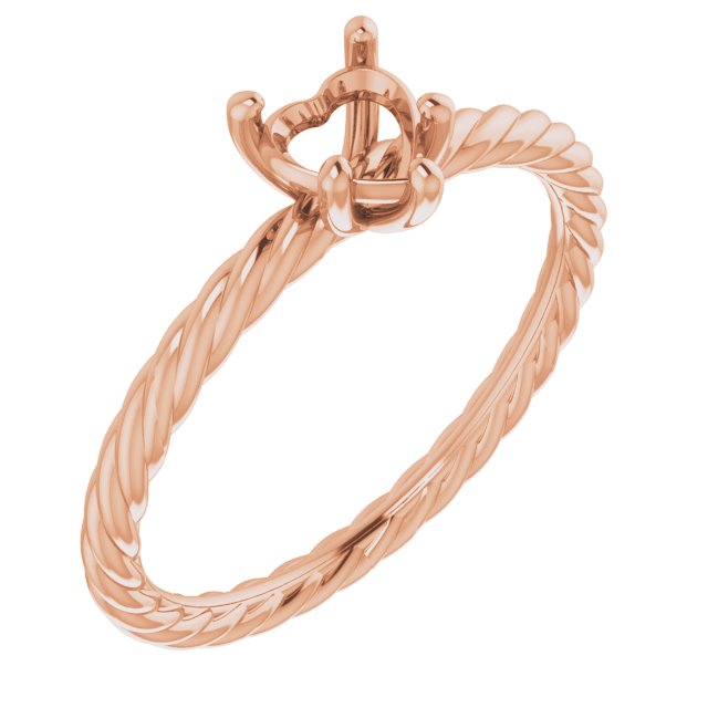 Solitaire Rope Engagement Ring