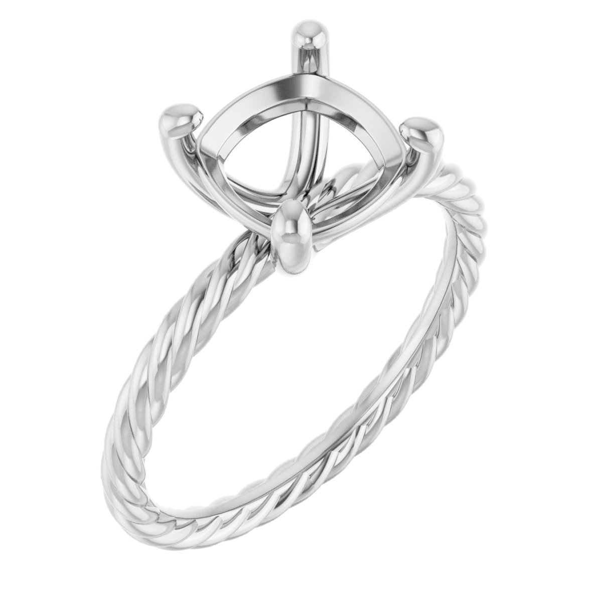 Solitaire Rope Engagement Ring