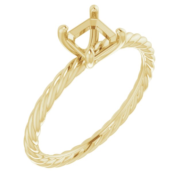 Solitaire Rope Engagement Ring