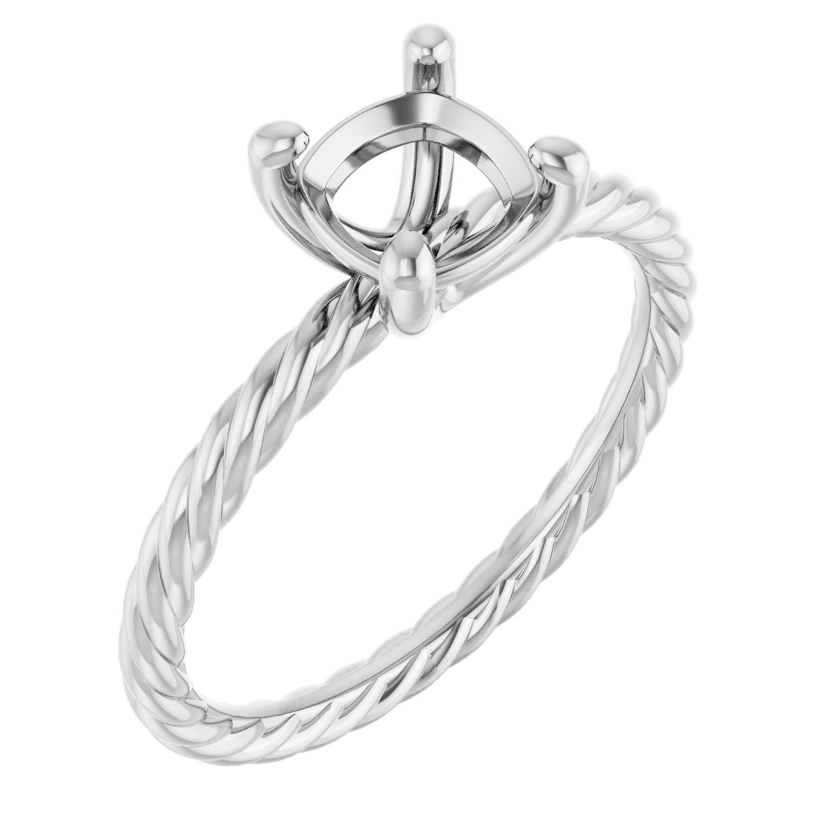 Solitaire Rope Engagement Ring