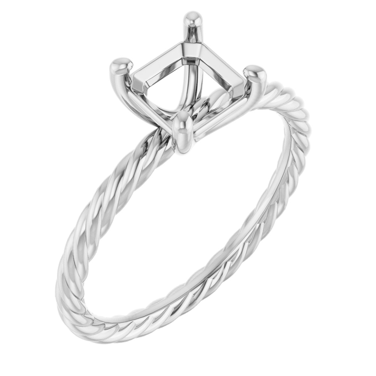 Solitaire Rope Engagement Ring