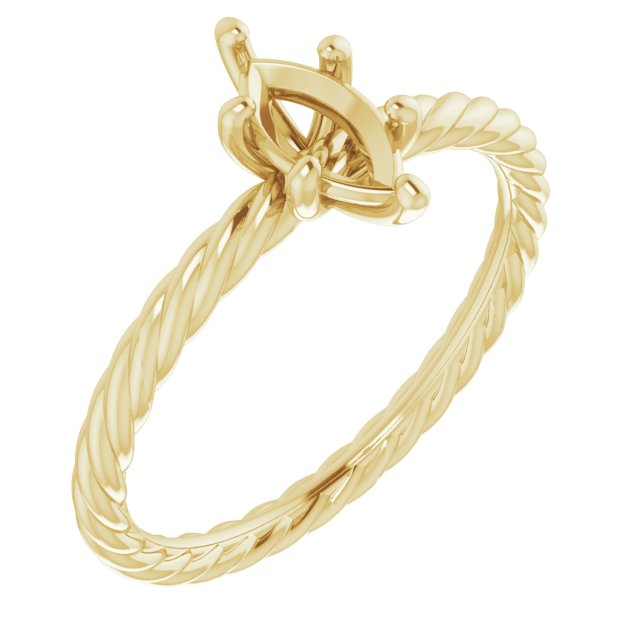 Solitaire Rope Engagement Ring