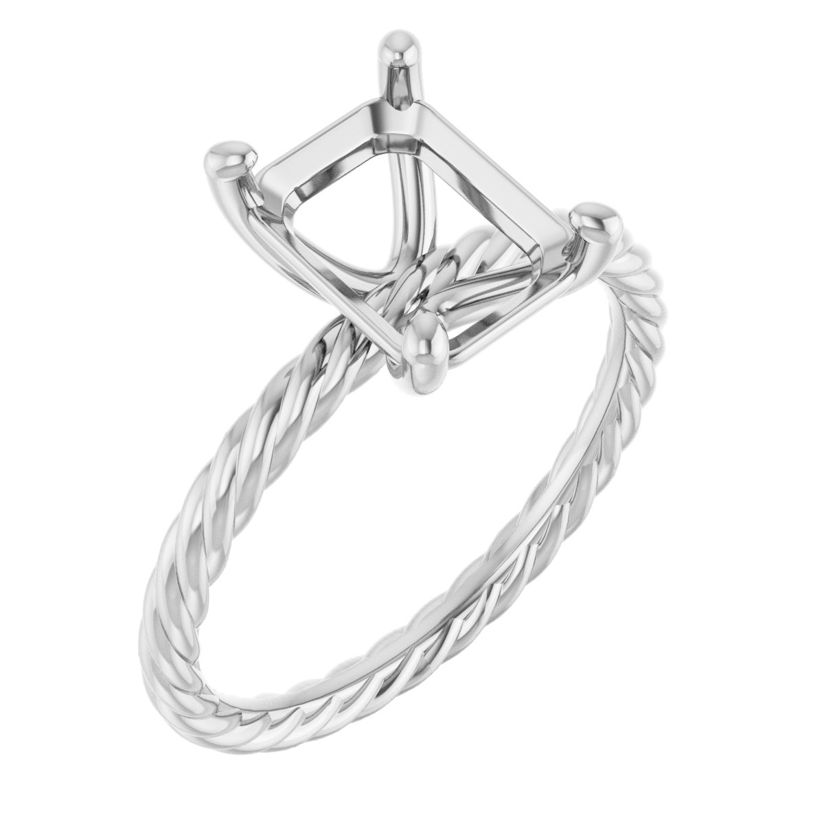 Solitaire Rope Engagement Ring