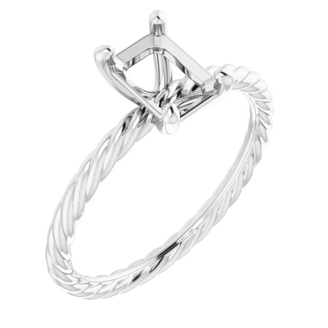Solitaire Rope Engagement Ring