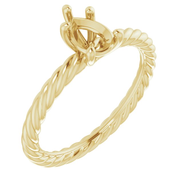 Solitaire Rope Engagement Ring