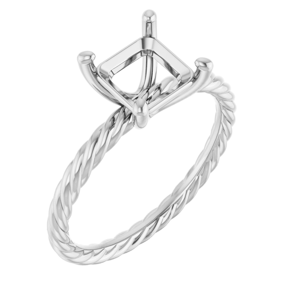 Solitaire Rope Engagement Ring