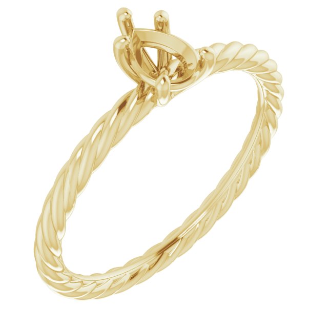 Solitaire Rope Engagement Ring