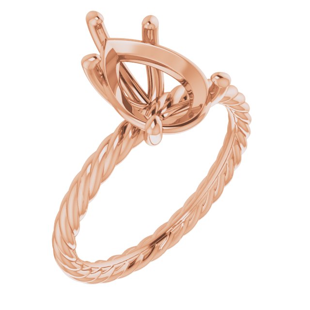 Solitaire Rope Engagement Ring