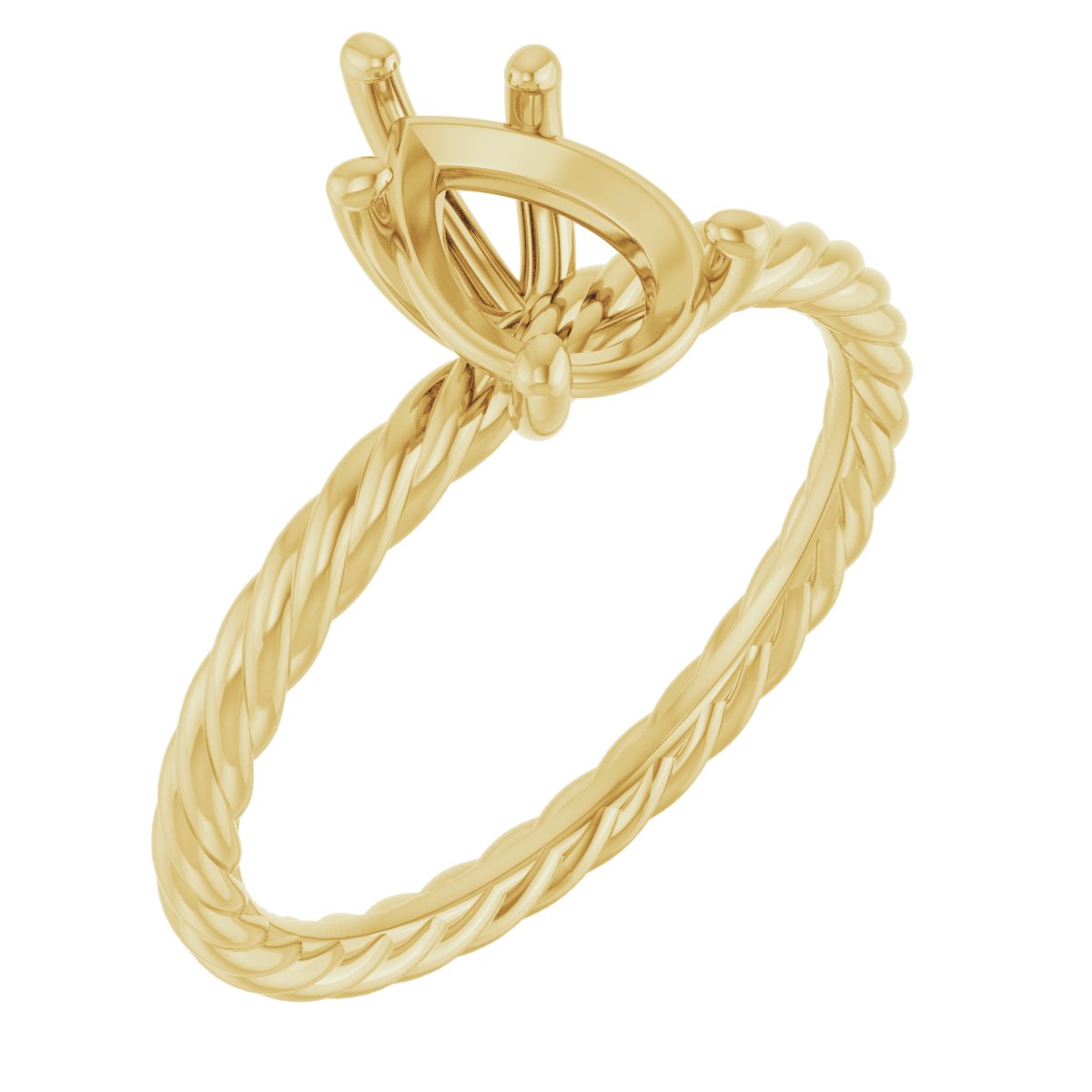Solitaire Rope Engagement Ring