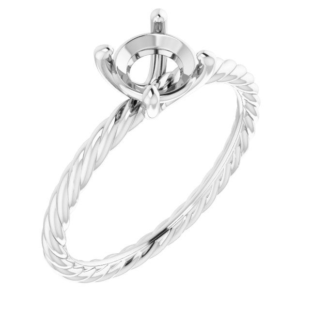 Solitaire Rope Engagement Ring