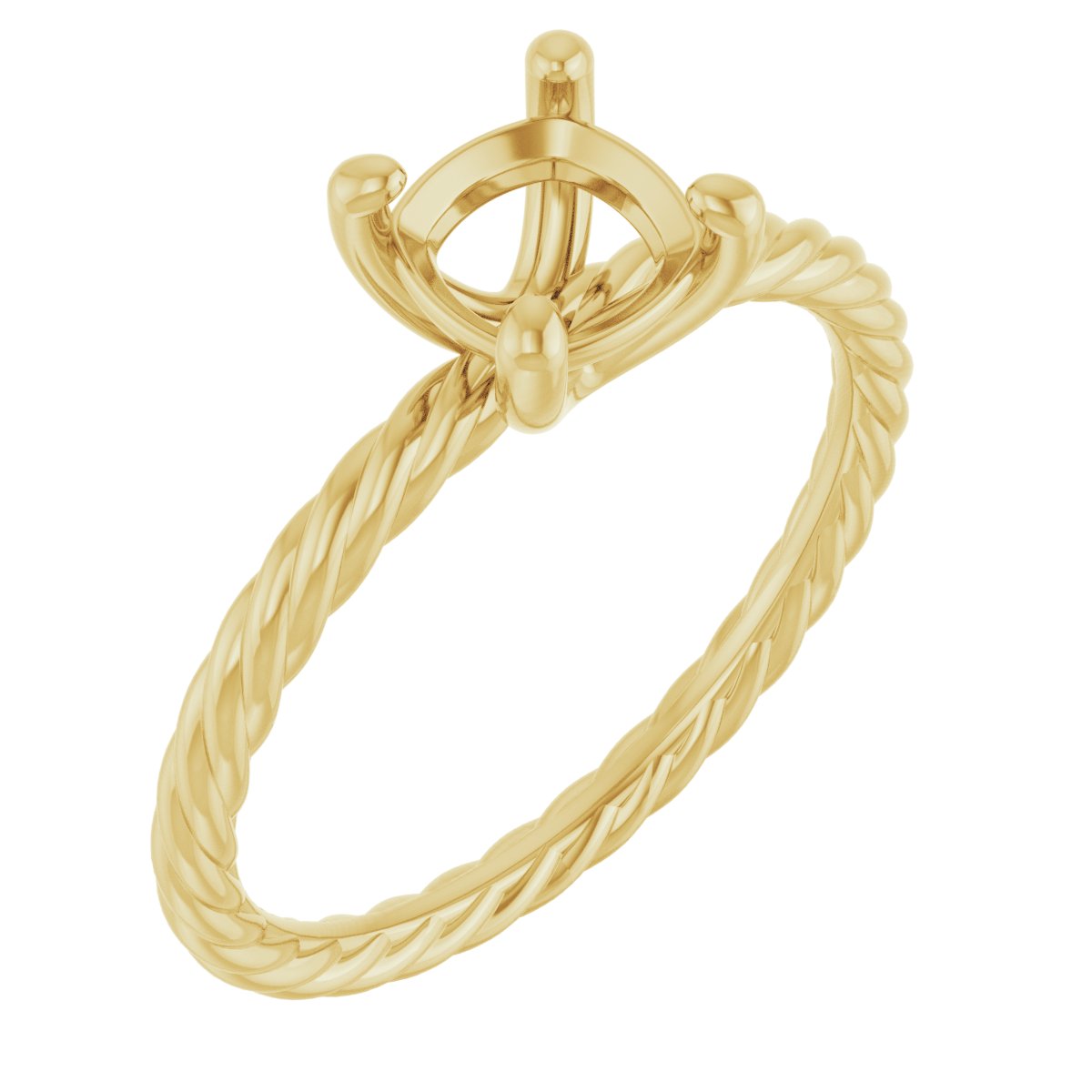 Solitaire Rope Engagement Ring