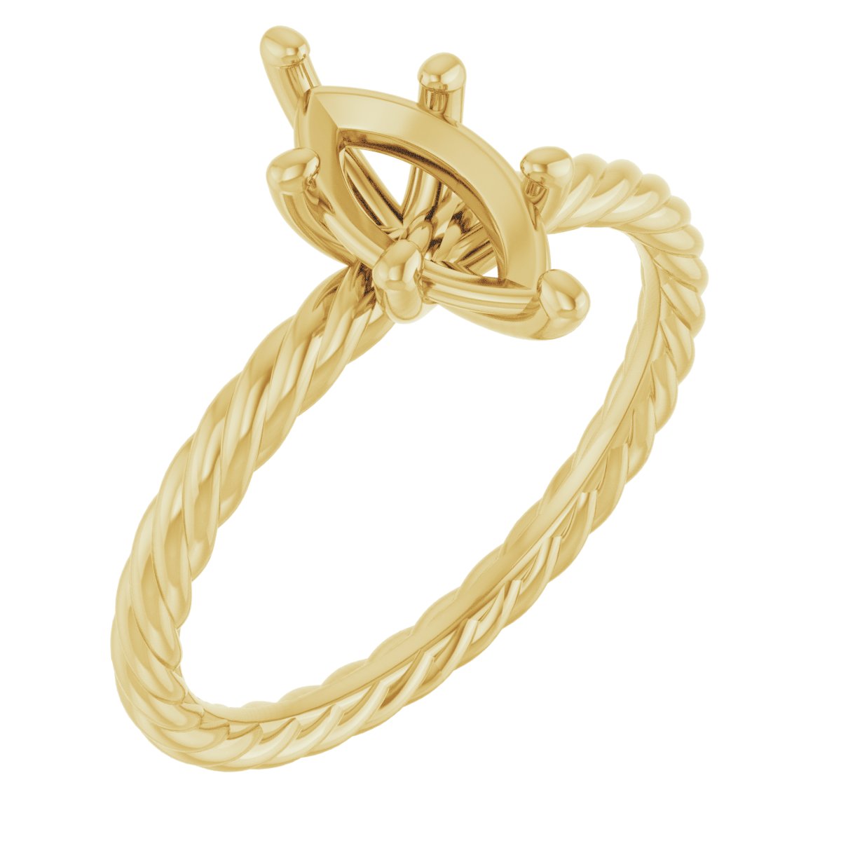 Solitaire Rope Engagement Ring