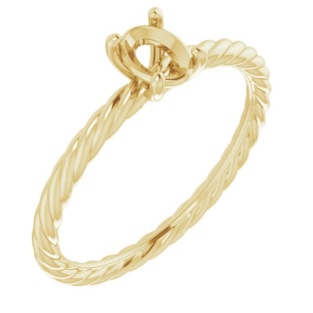 Solitaire Rope Engagement Ring