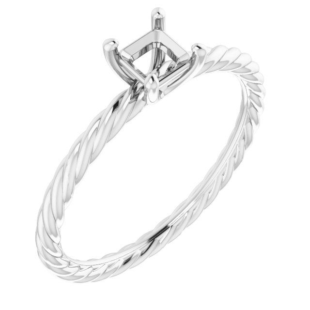 Solitaire Rope Engagement Ring
