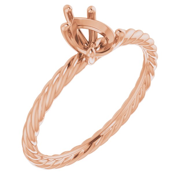 Solitaire Rope Engagement Ring
