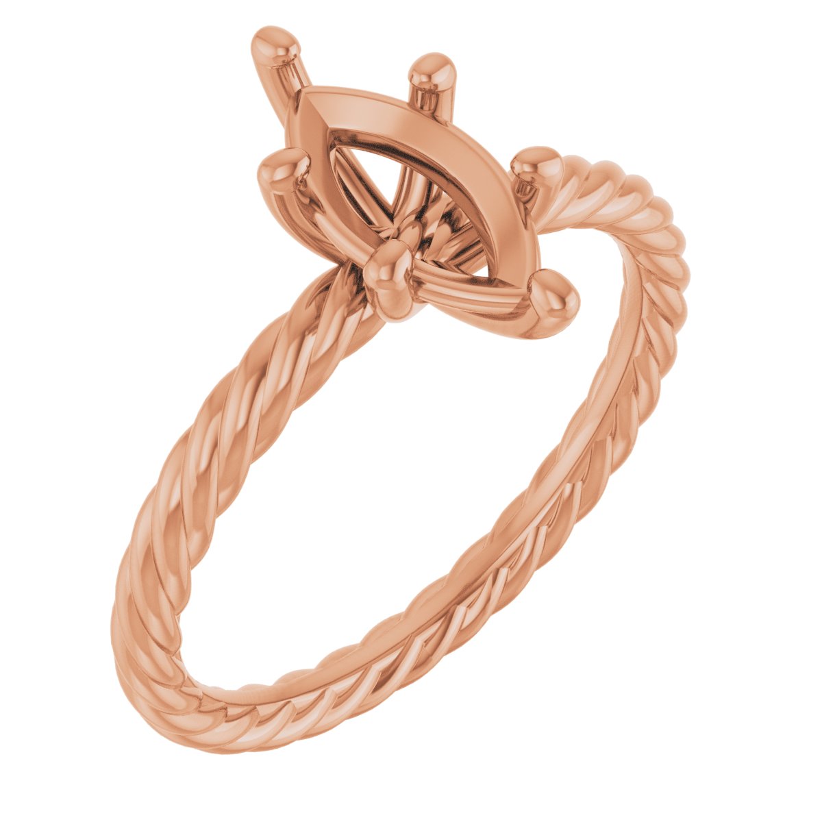 Solitaire Rope Engagement Ring
