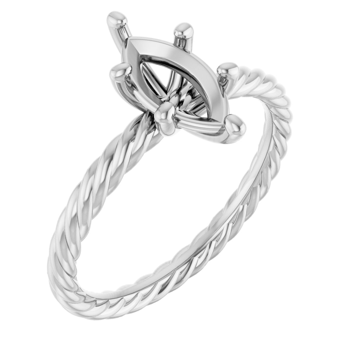 Solitaire Rope Engagement Ring