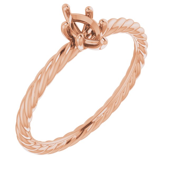 Solitaire Rope Engagement Ring