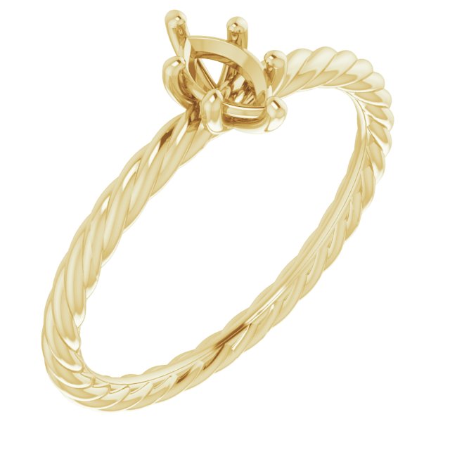 Solitaire Rope Engagement Ring