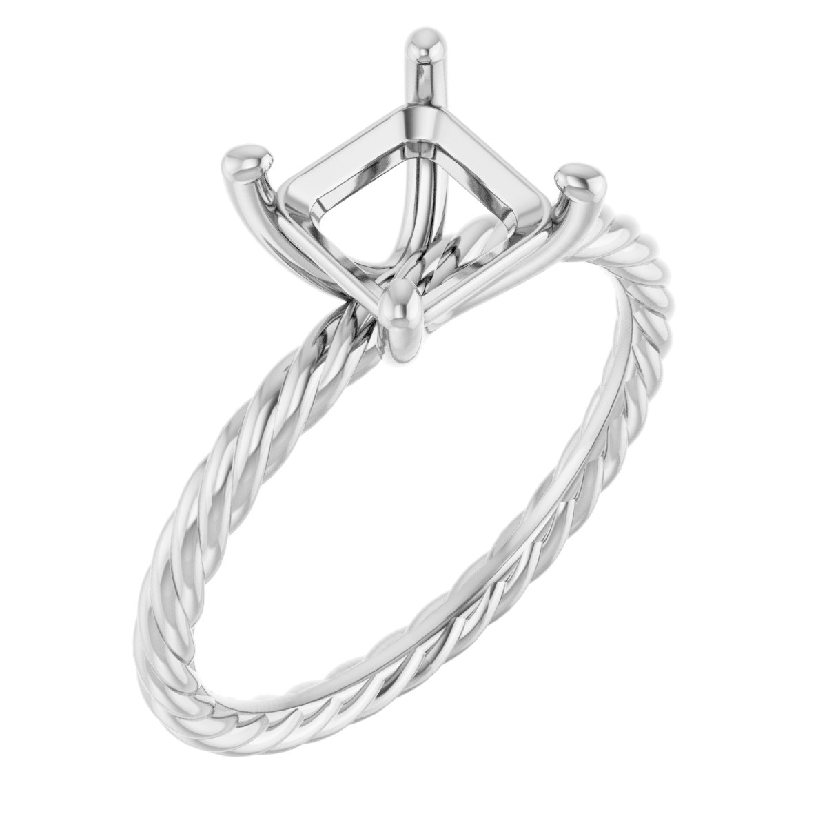 Solitaire Rope Engagement Ring