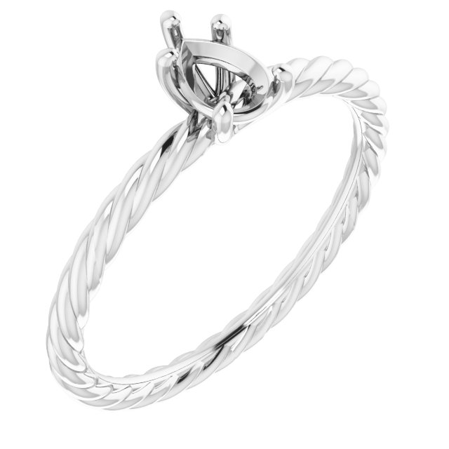 Solitaire Rope Engagement Ring