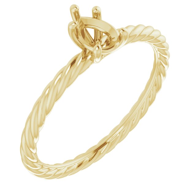 Solitaire Rope Engagement Ring