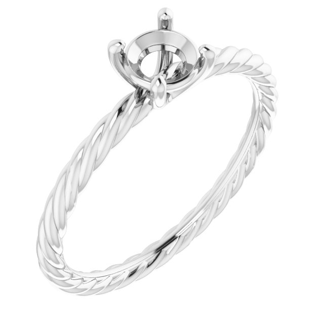 Solitaire Rope Engagement Ring