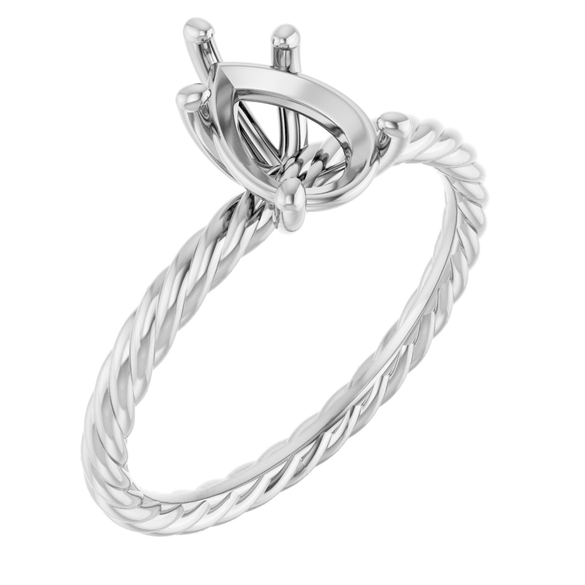 Solitaire Rope Engagement Ring