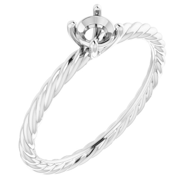 Solitaire Rope Engagement Ring