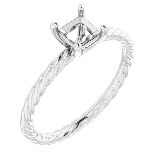 Solitaire Rope Engagement Ring